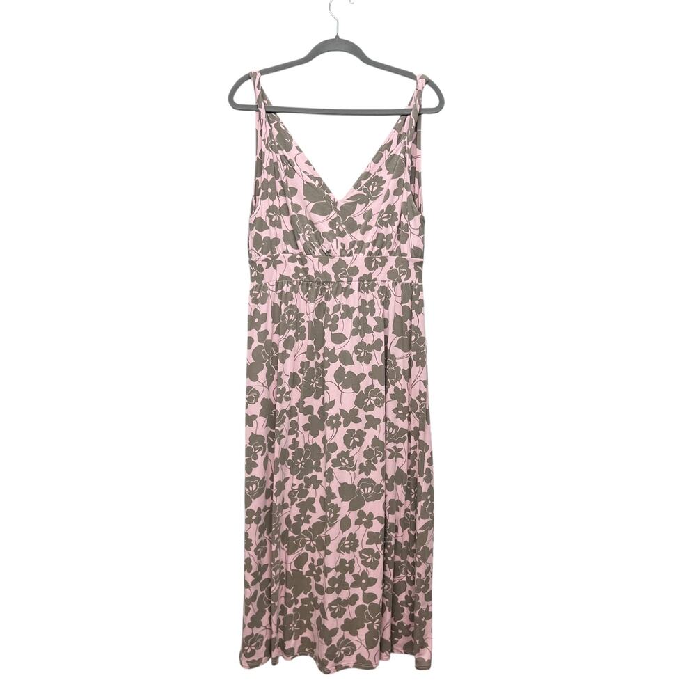 Garnet Hill Floral Babydoll Midi Dress Womens Large Stretch Fairy Cottagecore - Picture 8 of 15